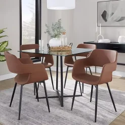 Brown Faux Leather Marge Dining Chairs, Set of 2
