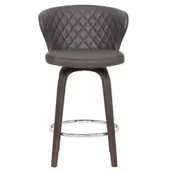 Brown Faux Leather Mynette Swivel Stool, 40 in.