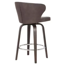 Brown Faux Leather Mynette Swivel Stool, 36 in.