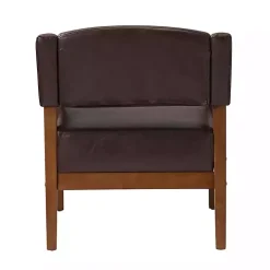Brown Faux Leather Nicki Accent Chair