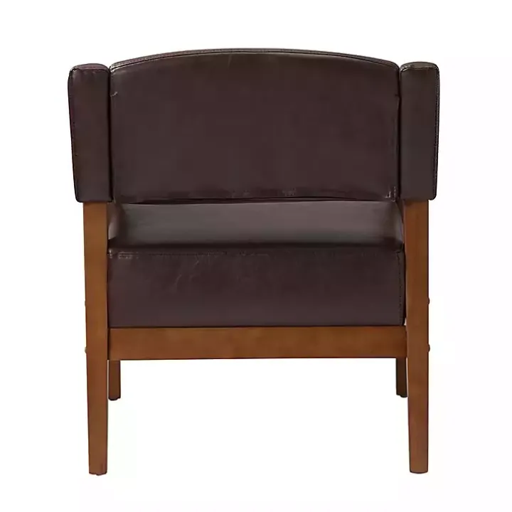 Brown Faux Leather Nicki Accent Chair
