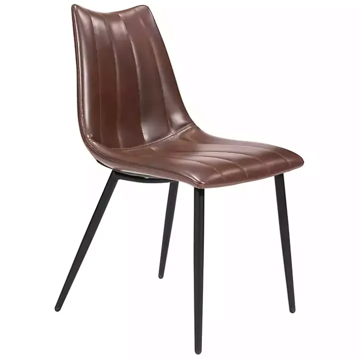 Brown Faux Leather Noreen Dining Chairs, Set of 2