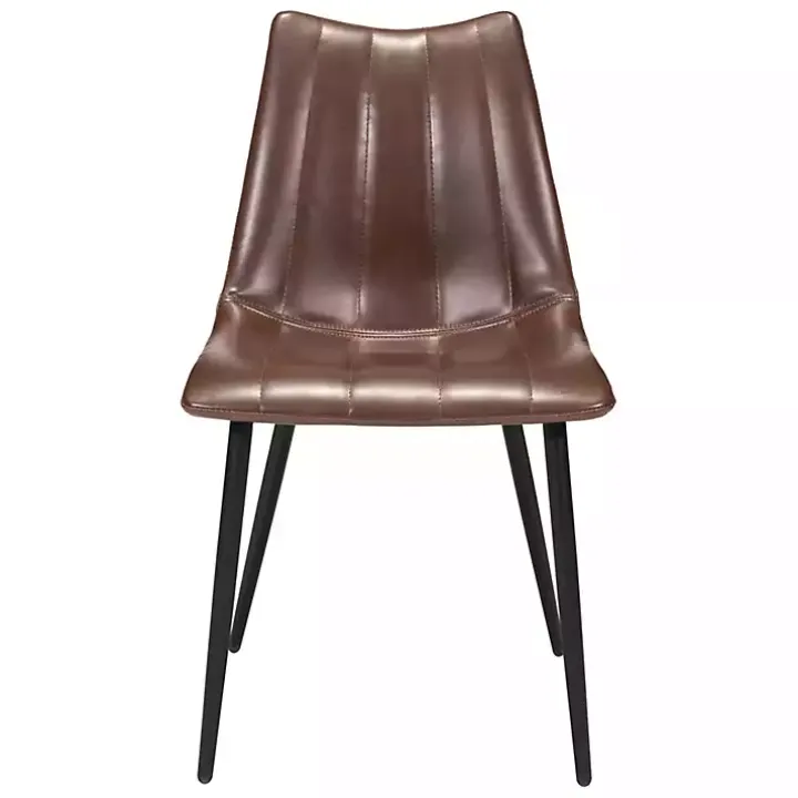 Brown Faux Leather Noreen Dining Chairs, Set of 2