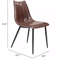 Brown Faux Leather Noreen Dining Chairs, Set of 2
