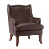 Brown Faux Leather Ophelia Accent Chair