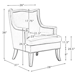 Brown Faux Leather Ophelia Accent Chair