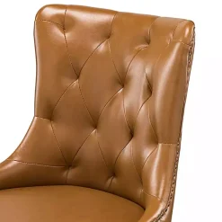 Brown Faux Leather Tufted Back Office Chair