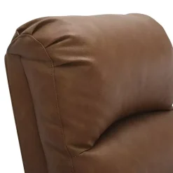 Brown Faux Leather Upholstered Slim Recliner