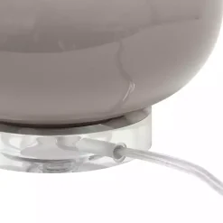 Brown Glass Short Oval Table Lamp