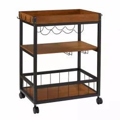 Brown Norcross Industrial Rolling Bar Cart