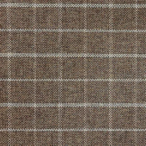 Brown Plaid Upholstered Square Storage Ottoman