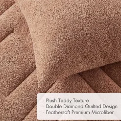 Brown Quilted Teddy 3-pc. Full/Queen Comforter Set