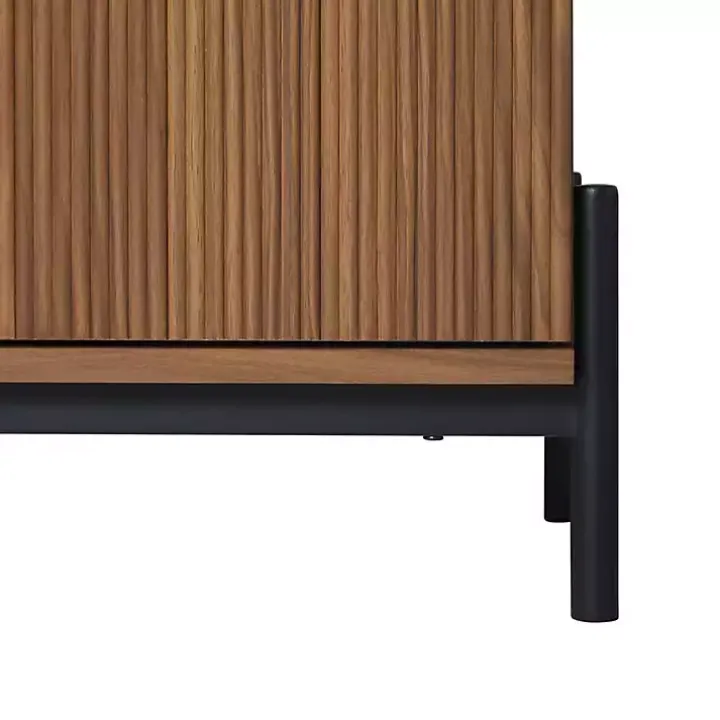 Brown Reeded 3-Drawer Dresser