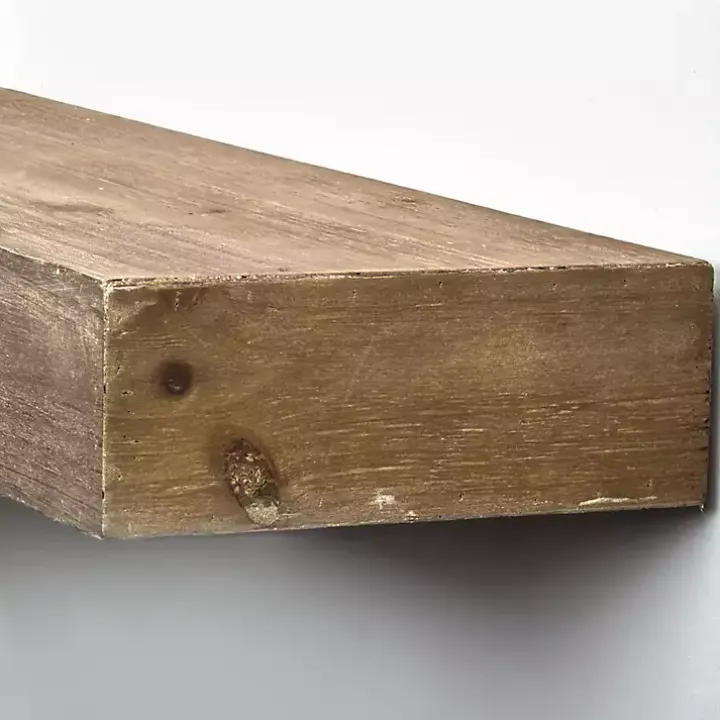 Brown Rustic Floating Wooden Shelf
