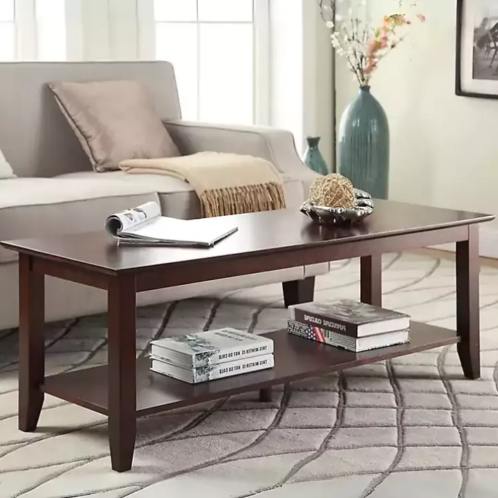 Brown Simple Rectangular Coffee Table