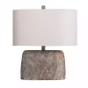 Brown Textured Oval Shade Table Lamp