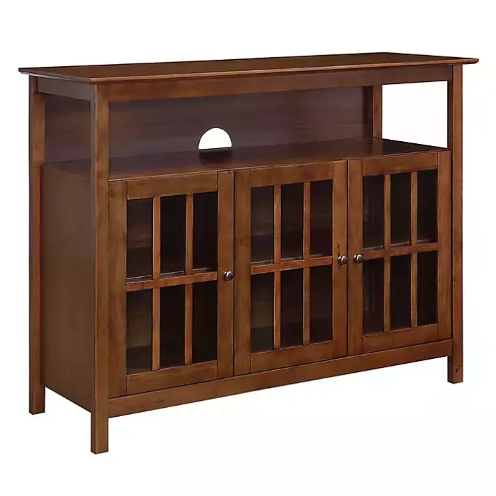 Brown Tiered Deluxe Cali Media Cabinet