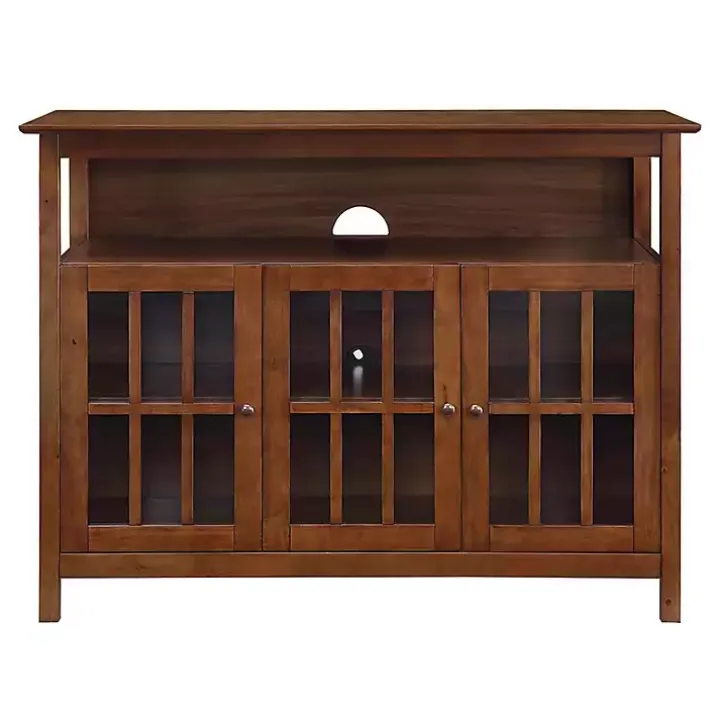 Brown Tiered Deluxe Cali Media Cabinet