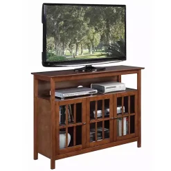 Brown Tiered Deluxe Cali Media Cabinet