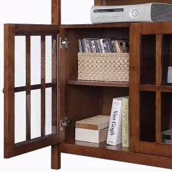 Brown Tiered Deluxe Cali Media Cabinet