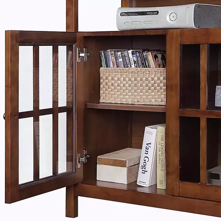 Brown Tiered Deluxe Cali Media Cabinet