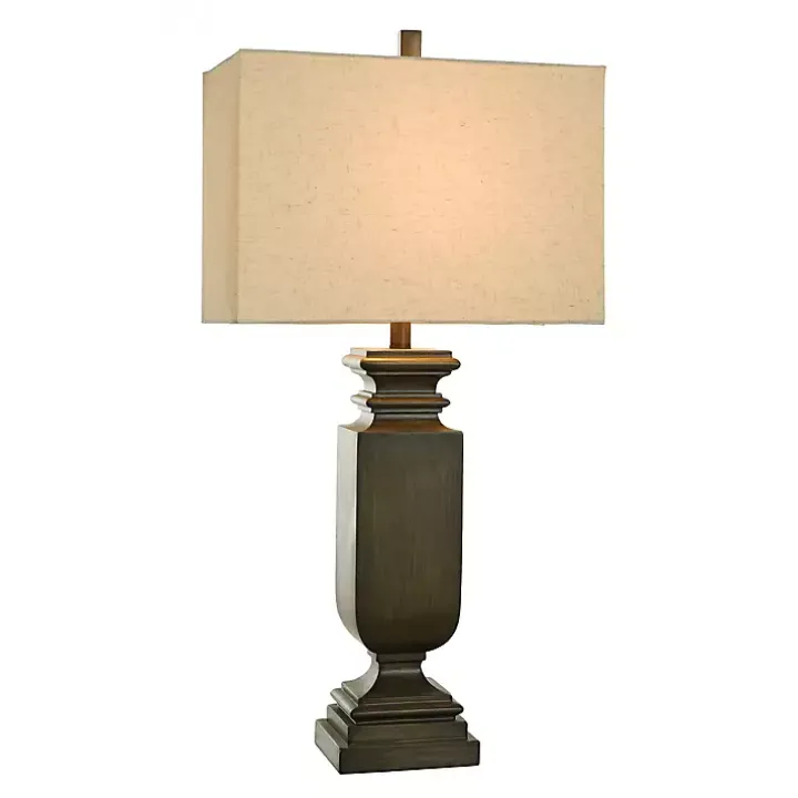 Brown Traditional Rectangular Table Lamp