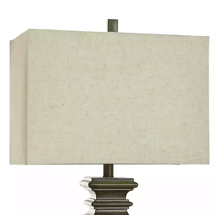 Brown Traditional Rectangular Table Lamp