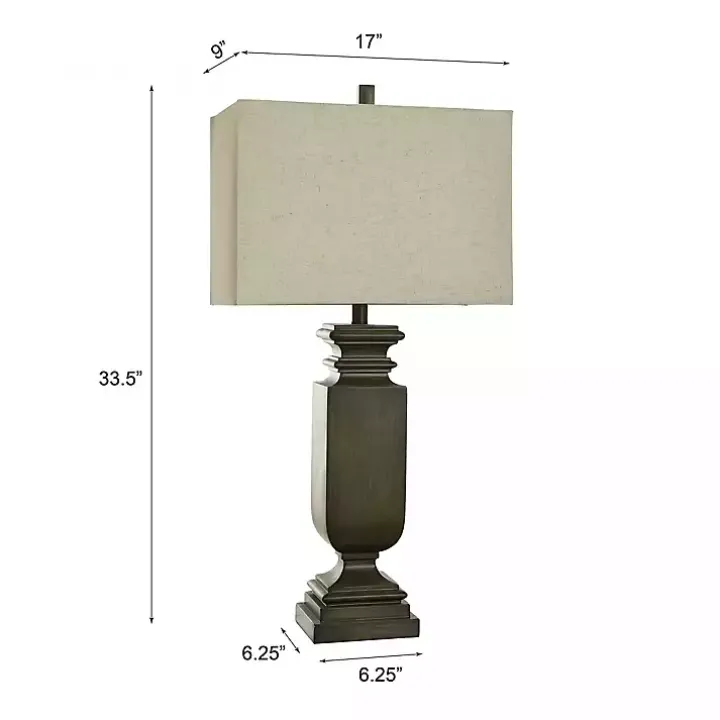 Brown Traditional Rectangular Table Lamp