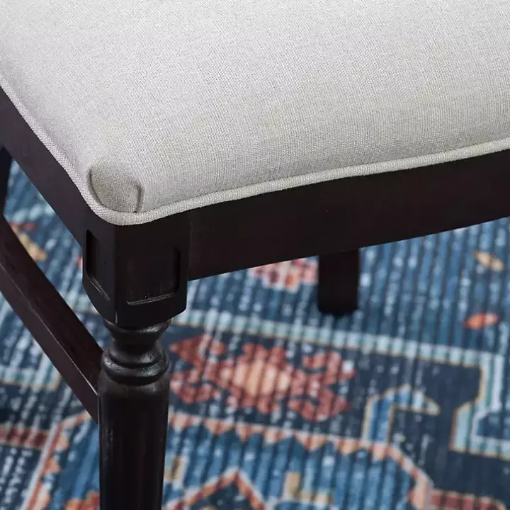 Brown Upholstered Oval Dining Chairs, Set of 2