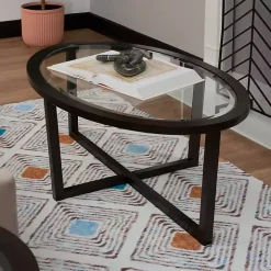 Brown Wood & Glass Top 3-pc. Table Set