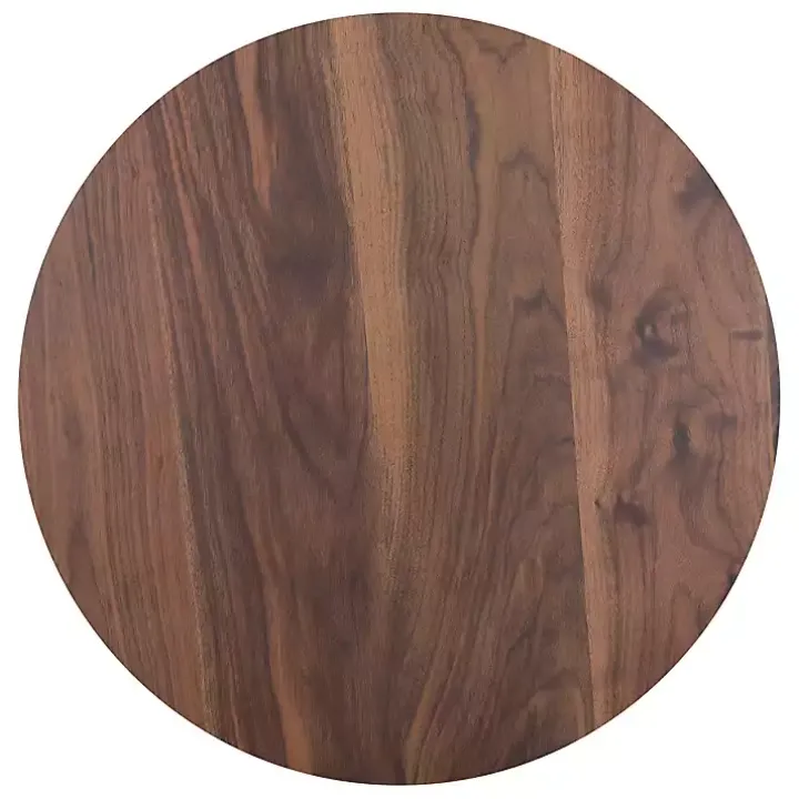 Brown Wood and Black Metal Bistro Dining Table