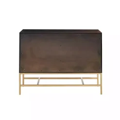 Brown Wood and Gold Martha Stewart Cabinet