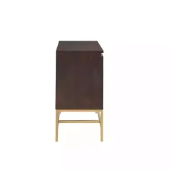 Brown Wood and Gold Martha Stewart Cabinet