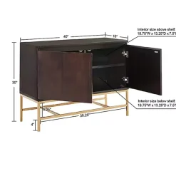 Brown Wood and Gold Martha Stewart Cabinet