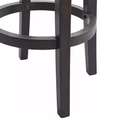 Brown Wood Backless Swivel 2-pc. Bar Stool Set
