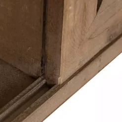 Brown Wood Barn Door 5-Shelf Wall Cabinet