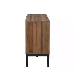 Brown Wood Chevron 4-Door Sideboard