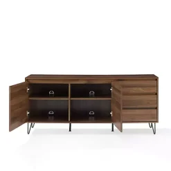 Brown Wood Hairpin Legs Media Cabinet