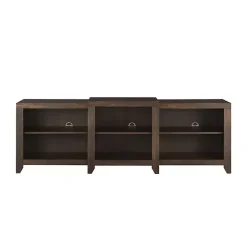 Brown Wood 6-Shelf Media Cabinet