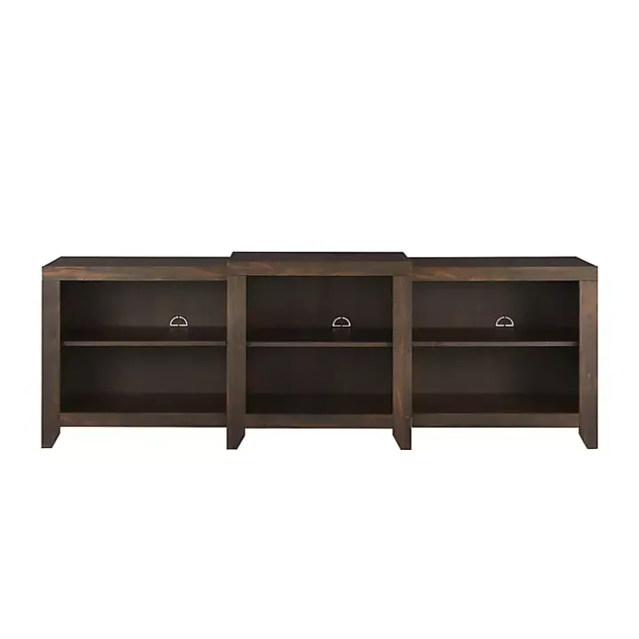 Brown Wood 6-Shelf Media Cabinet