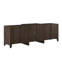 Brown Wood 6-Shelf Media Cabinet