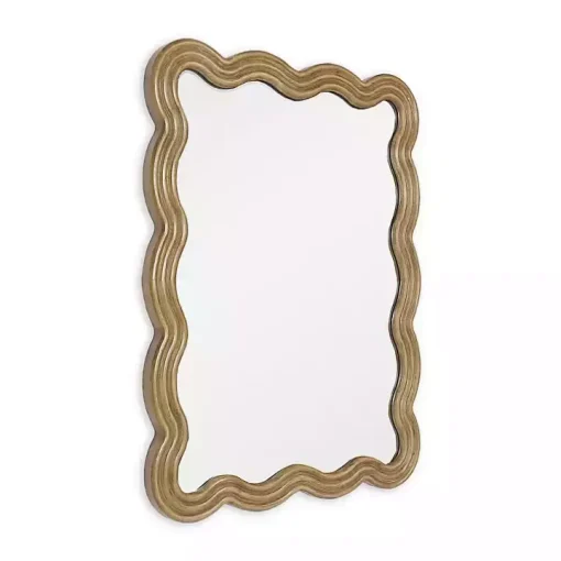 Brown Wood Wavy Adria Wall Mirror