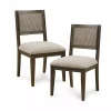 Brown Woven Back Dining Chairs, Set of 2