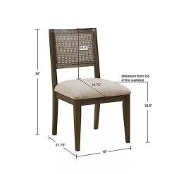 Brown Woven Back Dining Chairs, Set of 2