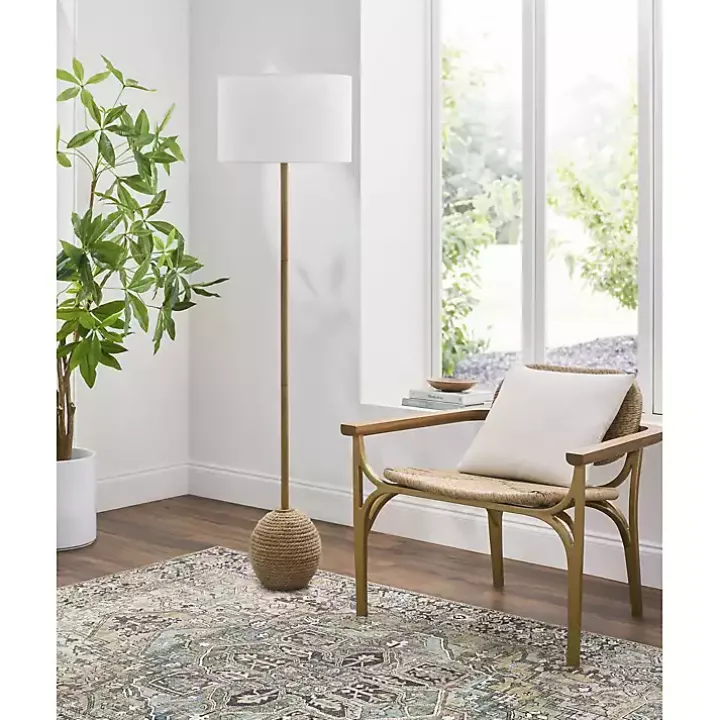 Brown Woven Marni Floor Lamp