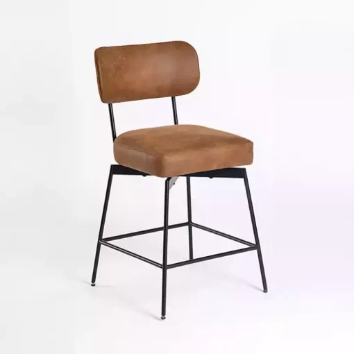 Brown Wyatt Faux Leather Swivel Counter Stool
