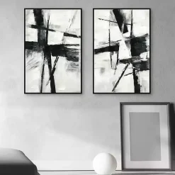 Brushed Away Framed Canvas Art Prints, Set of 2