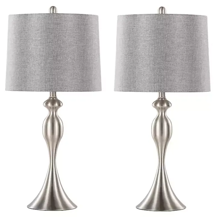 Brushed Nickel Ashley Table Lamps, Set of 2