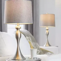 Brushed Nickel Ashley Table Lamps, Set of 2