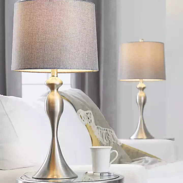 Brushed Nickel Ashley Table Lamps, Set of 2